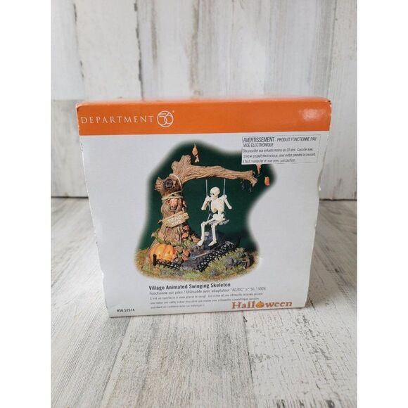 Dept 56 52514 Village Animated Swinging Skeleton Halloween - Picture 1 of 5